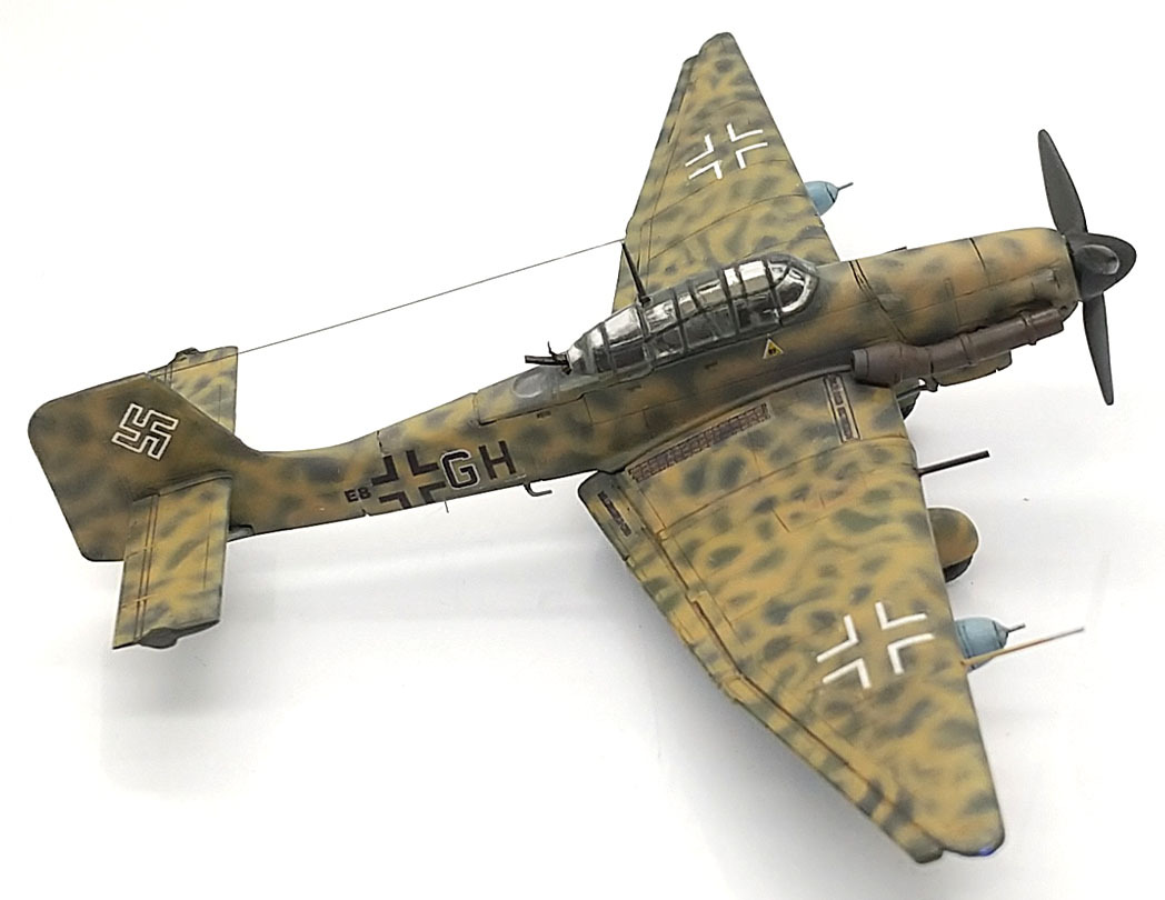 1/144 完成品 ユンカース Ju-87D-5N E8+GH 夜間攻撃スツーカ 消炎排気管装着_画像7