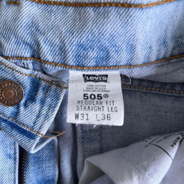 【リーバイス Levi's 505】希少 90s USA製 アメリカ製　メンズ　W31 36 デニム ジーンズ　ジーパン　ブリーチデニム　_画像4