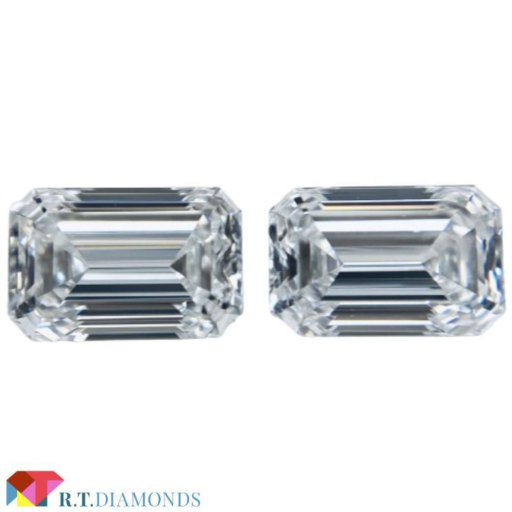 Dカラー IF エメラルドカットセット!DIAMOND!0.31ct/0.32ct/RT2684/GIA