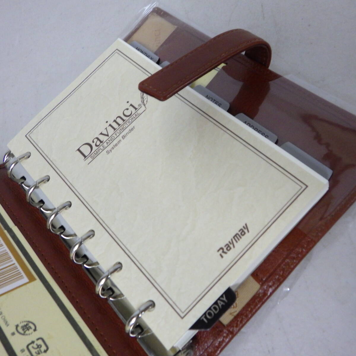 未使用 Davinci ダヴィンチ DP381C スーパーロイスレザー 牛革 ポケットサイズ システム手帳の画像6