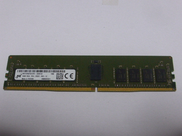 メモリ サーバーパソコン用 Micron DDR4-2933 (PC4-23400) ECC Registered 16GB 起動確認済です MTA18ASF2G72PZ-2G9E1UI_画像1