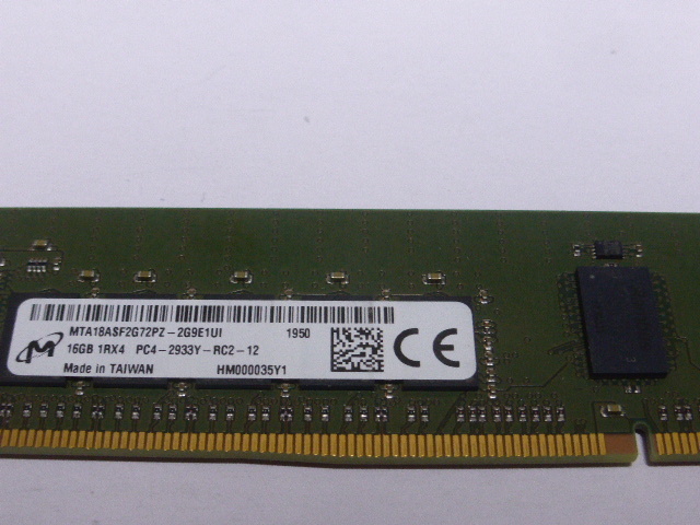 メモリ サーバーパソコン用 Micron DDR4-2933 (PC4-23400) ECC Registered 16GB 起動確認済です MTA18ASF2G72PZ-2G9E1UI_画像2