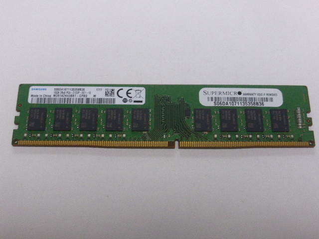 メモリ デスクトップパソコン用 Samsung DDR4-2133 PC4-17000 ECC Unbuffered 16GB 起動確認済です M391A2K43BB1-CPBQの画像1