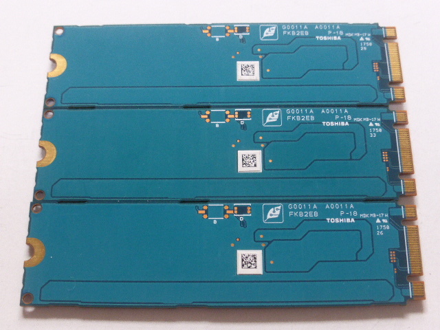 TOSHIBA SSD M.2 SATA Type2280 256GB 3枚セット 正常判定 本体のみ 中古品です KSG60ZMV256G②_画像3