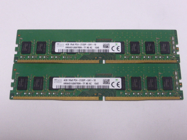 メモリ デスクトップパソコン用 SK hynix DDR4-2133 PC4-17000 4GBx2枚 合計8GB 起動確認済みですの画像1