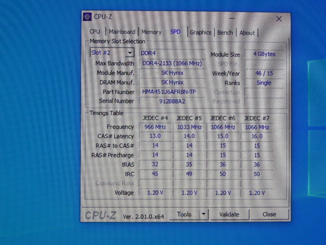 メモリ デスクトップパソコン用 SK hynix DDR4-2133 PC4-17000 4GBx2枚 合計8GB 起動確認済みですの画像5