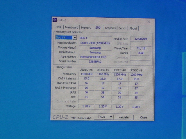 メモリ サーバーパソコン用 Samsung PC4-19200T(DDR4-2400T) ECC Registered 32GBx4枚合計128GB 起動確認済です M393A4K40CB1-CRC4Q①の画像8