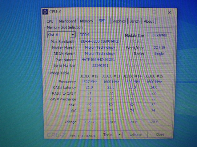 メモリ ノートパソコン用 1.20V Micron DDR4-3200 PC4-25600 8GBx2枚 合計16GB 起動確認済みですの画像5