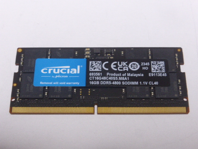 メモリ ノートパソコン用 Crucial DDR5-4800 PC5-38400 16GB 起動確認済みですの画像3