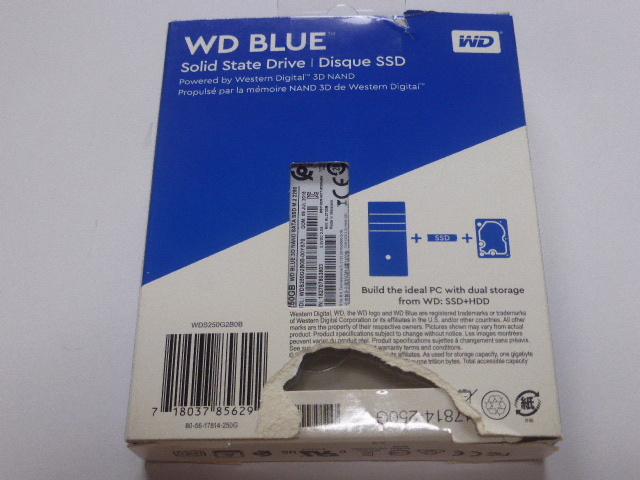 WD BLUE SSD M.2 SATA Type2280 250GB 電源投入回数11回 使用時間0時間 正常100% WDS250G2B0B-00YS70 中古品ですの画像3