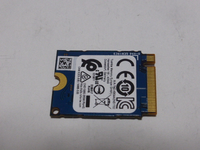 KIOXIA SSD M.2 NVMe Type2230 Gen 3x4 512GB power supply input number of times 245 times period of use 4777 hour normal 97% KBG40ZNS512G secondhand goods. ⑤