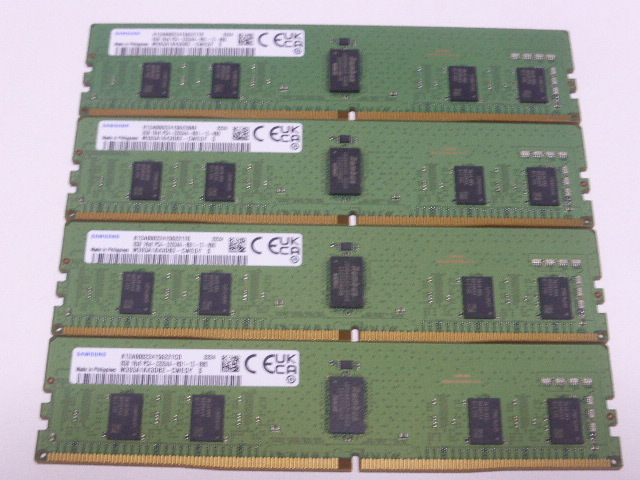 メモリ サーバーパソコン用 Samsung PC4-25600(DDR4-3200) ECC Registered 8GBx4枚合計32GB 起動確認済です M393A1K43DB2-CWEGY_画像1