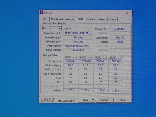 メモリ サーバーパソコン用 Samsung PC4-25600(DDR4-3200) ECC Registered 8GBx4枚合計32GB 起動確認済です M393A1K43DB2-CWEGY_画像5