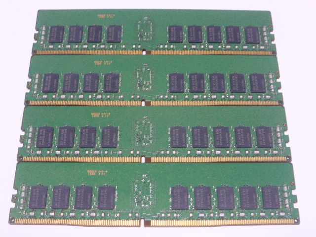 メモリ サーバーパソコン用 Samsung DDR4-2400 (PC4-19200) ECC Registered 8GBx4枚 合計32GB 起動確認済です M393A1G40DB1-CRC0Q④_画像3