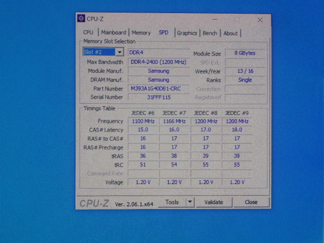 メモリ サーバーパソコン用 Samsung DDR4-2400 (PC4-19200) ECC Registered 8GBx4枚 合計32GB 起動確認済です M393A1G40DB1-CRC0Q④_画像6