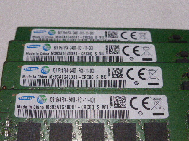 メモリ サーバーパソコン用 Samsung DDR4-2400 (PC4-19200) ECC Registered 8GBx4枚 合計32GB 起動確認済です M393A1G40DB1-CRC0Q⑤_画像2