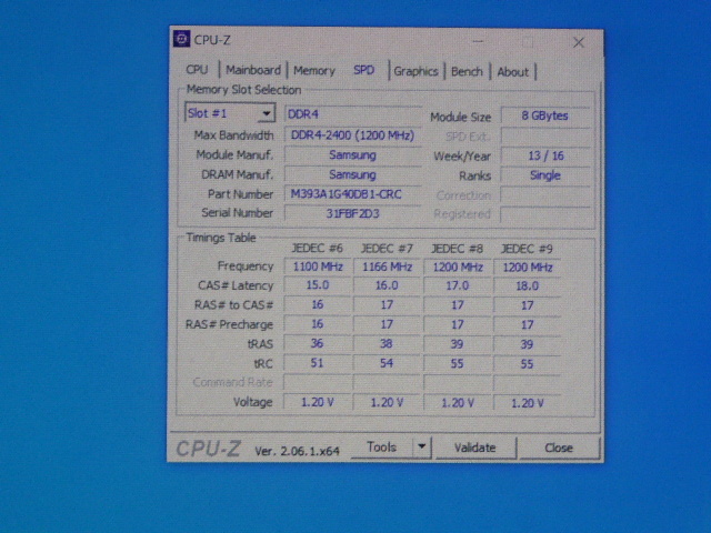 メモリ サーバーパソコン用 Samsung DDR4-2400 (PC4-19200) ECC Registered 8GBx4枚 合計32GB 起動確認済です M393A1G40DB1-CRC0Q⑦の画像5