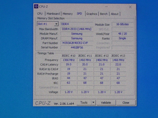 メモリ サーバーパソコン用 Samsung DDR4-2933 (PC4-23400) ECC Registered 16GB 起動確認済です M393A2K40CB2-CVFBY_画像4