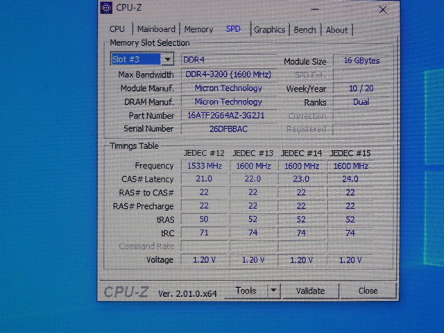 メモリ デスクトップパソコン用 Micron DDR4-3200 PC4-25600 16GBx4枚 合計64GB 起動確認済みです_画像8