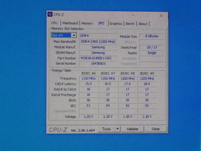 メモリ サーバーパソコン用 Samsung DDR4-2400 (PC4-19200) ECC Registered 8GBx4枚 合計32GB 起動確認済です M393A1G40EB1-CRC0Q②_画像9
