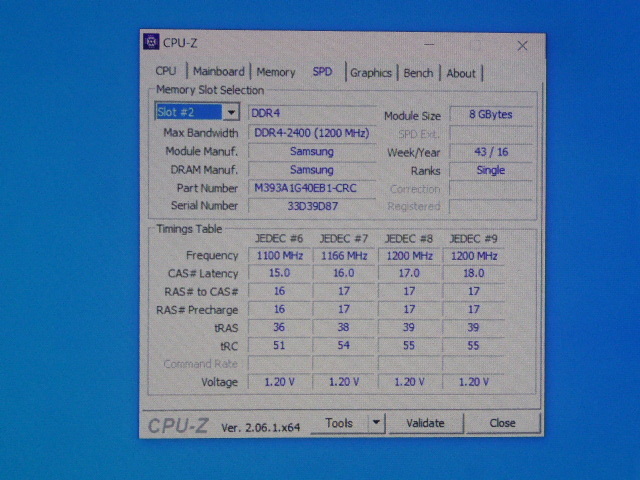 メモリ サーバーパソコン用 Samsung DDR4-2400 (PC4-19200) ECC Registered 8GBx4枚 合計32GB 起動確認済です M393A1G40EB1-CRC0Q_画像7