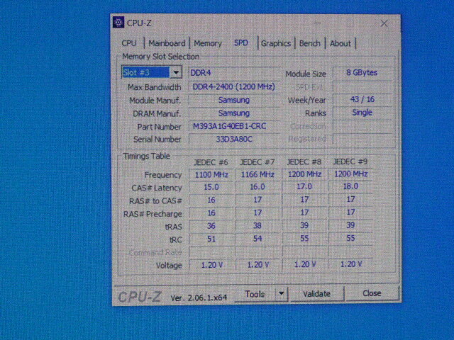 メモリ サーバーパソコン用 Samsung DDR4-2400 (PC4-19200) ECC Registered 8GBx4枚 合計32GB 起動確認済です M393A1G40EB1-CRC0Q_画像8