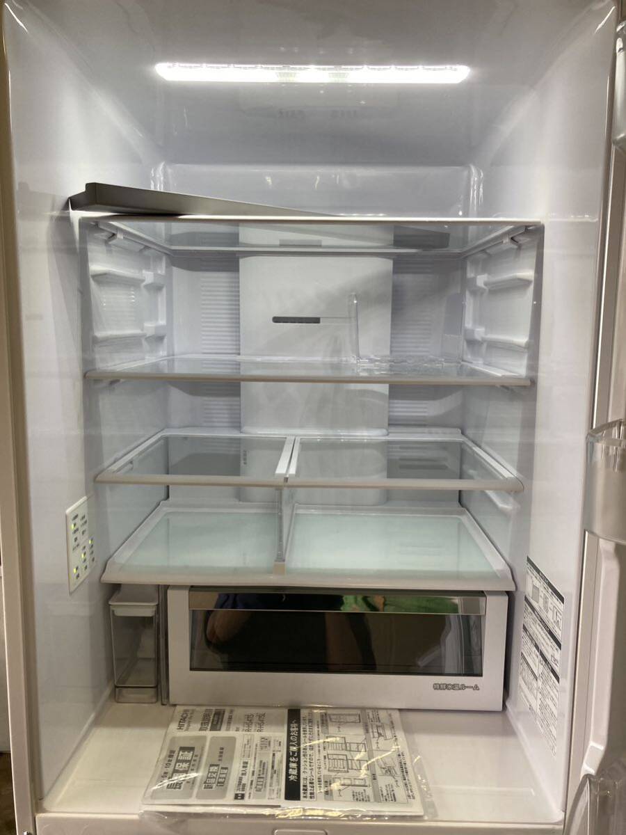 [A10281P091] HITACHI non freon freezing refrigerator R-HS47S silver 470L 5-door right opening automatic icemaker 2022 year made direct taking over welcome electrification operation verification settled 