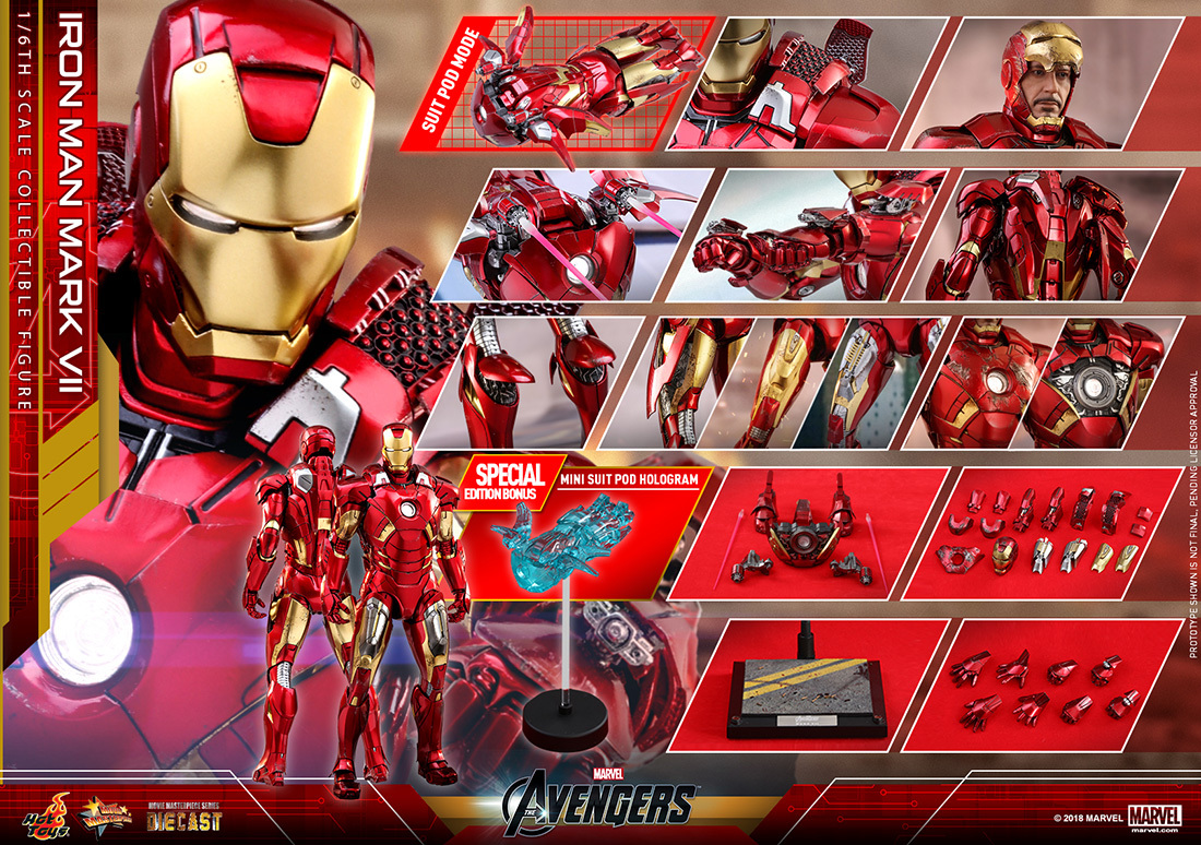 HOTTOYS hot toys Ironman Mark 7 die-cast Movie master-piece 1/6 Tony Star k Avengers MARVEL