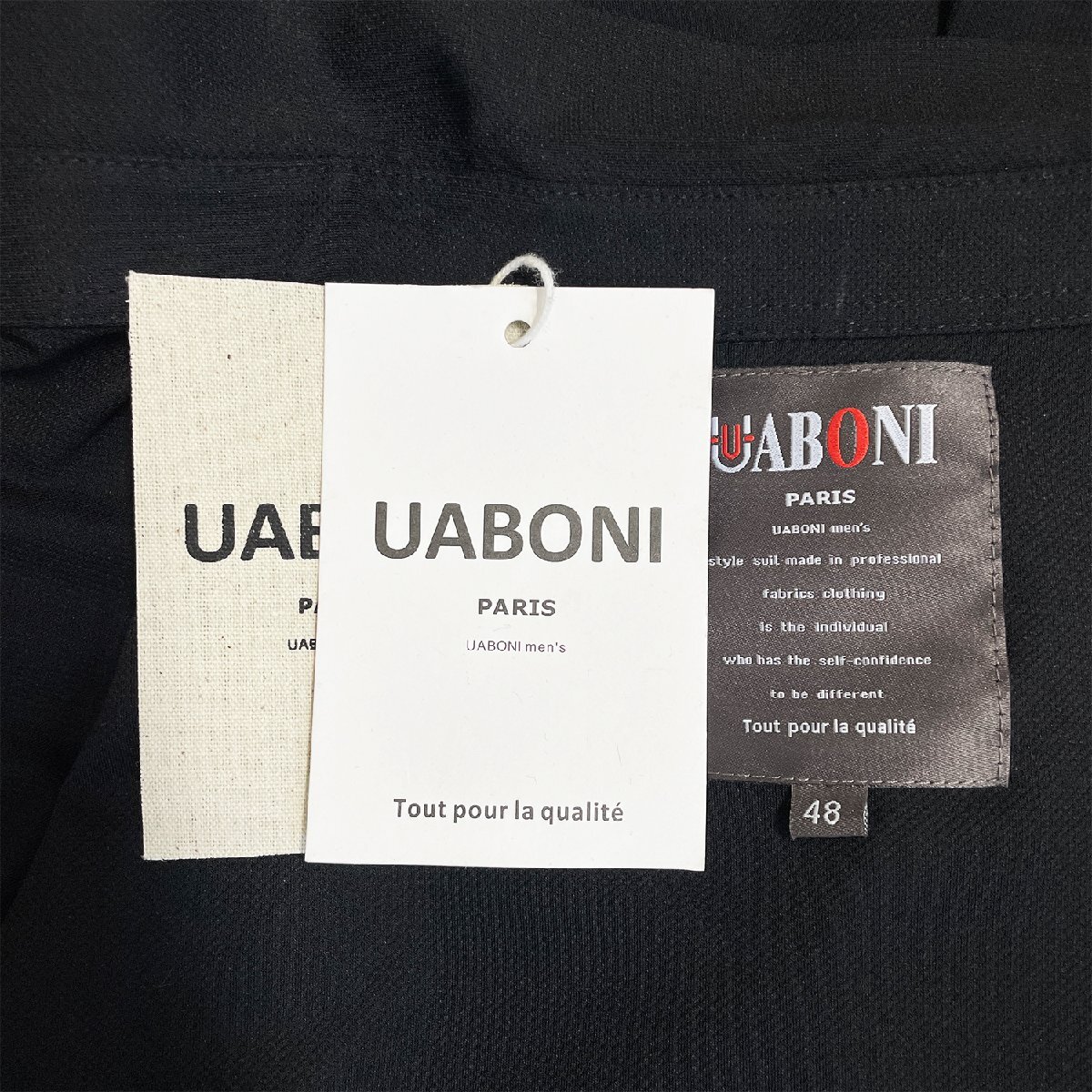 定番EU製＆定価4万◆UABONI*Paris*ポロシャツ*ユアボニ*パリ発◆長袖 上品 伸縮性 薄手 総柄 カジュアル 通勤 ビジネス ゴルフ 2XL/52_画像7