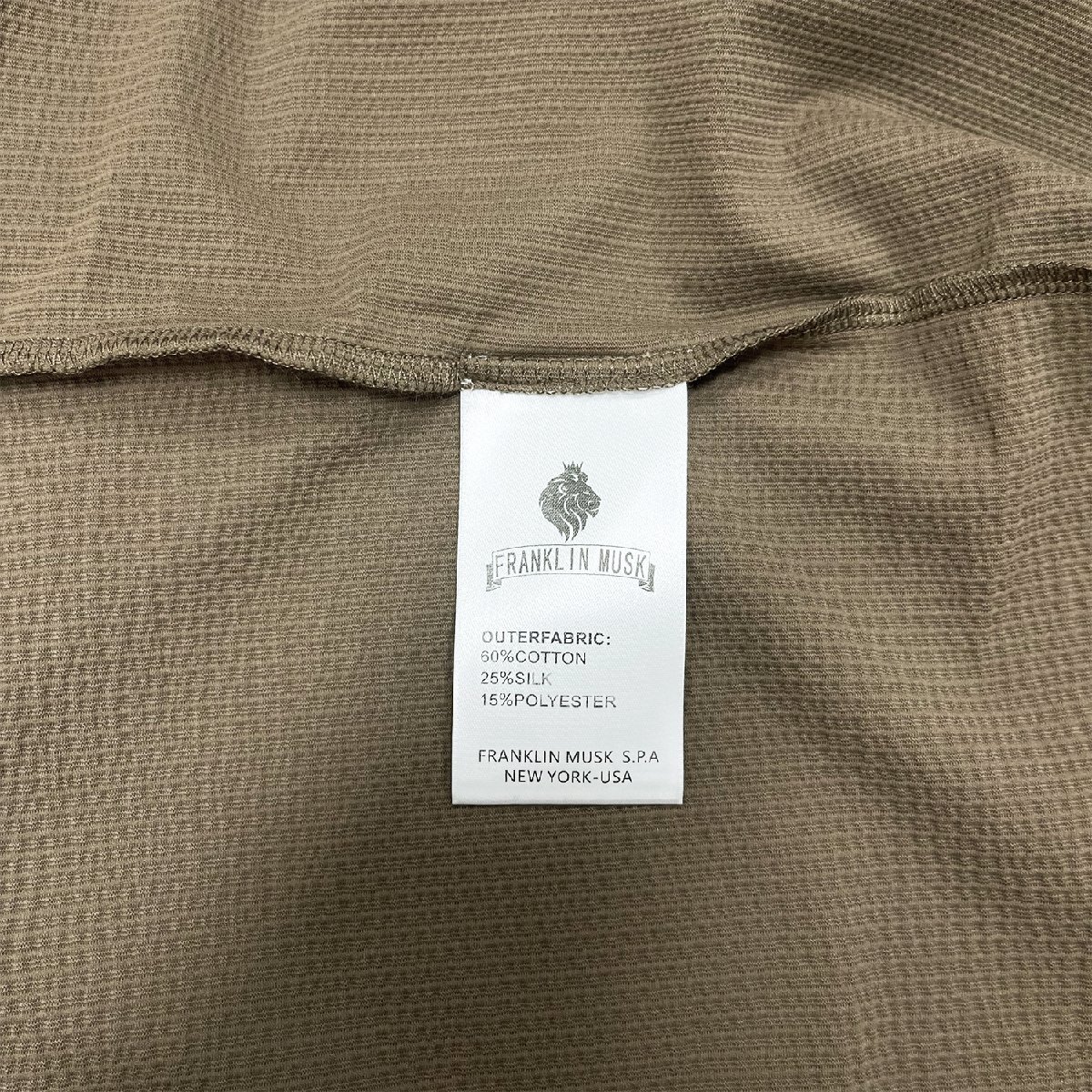 最高級 定価3万 FRANKLIN MUSK・アメリカ・ニューヨーク発 ポロシャツ 高品質シルク/コットン混 薄手 速乾 涼しい 洗練 ビジネス サイズ3_画像8