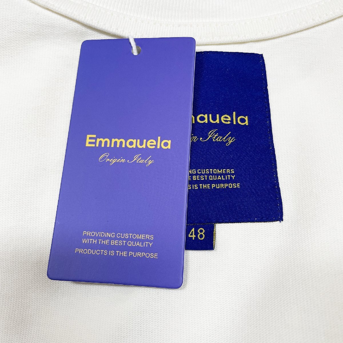 個性・半袖Tシャツ 定価2万◆Emmauela・イタリア・ミラノ発◆コットン100％ 高級 薄手 通気 吸汗速乾 スウェット アメカジ 日常 L/48_画像8