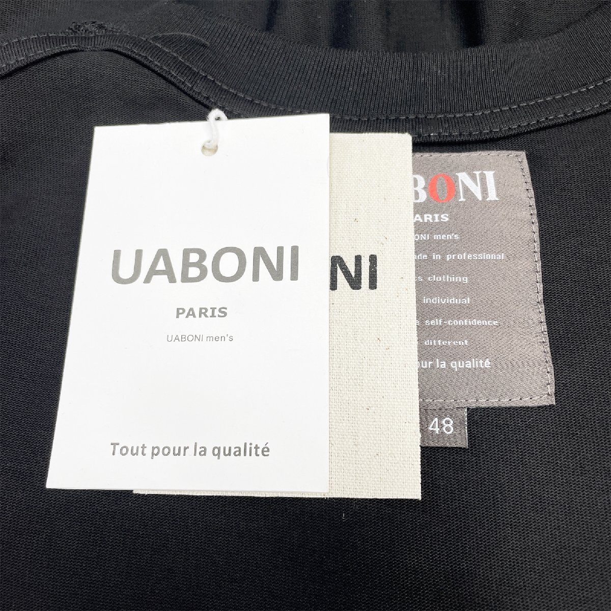 定番EU製＆定価2万◆UABONI*Paris*半袖Tシャツ*ユアボニ*パリ発◆上質コットン 個性 ゆったり 英字 油絵 シンプル おしゃれ L/48サイズ_画像7