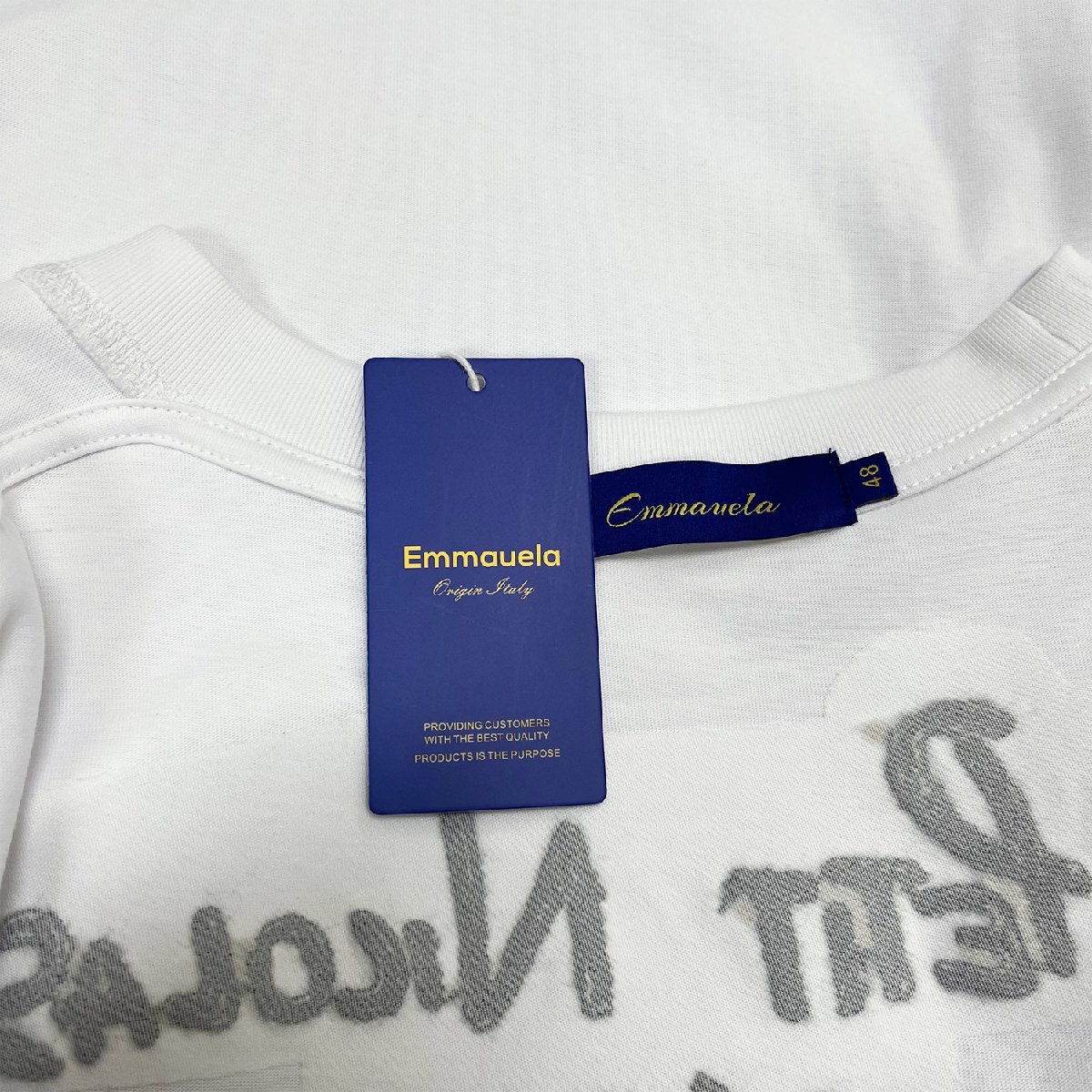 逸品・半袖Tシャツ 定価2万◆Emmauela・イタリア・ミラノ発◆コットン100％ 吸汗 通気 刺 アメカジ 遊び心 プルオーバー トップス 個性50_画像9