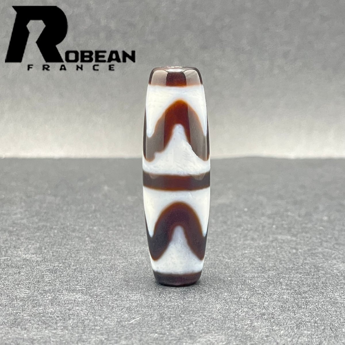 逸品 EU製 定価5万円★ROBEAN・チベット天珠★パワーストーン アクセサリー 天然石 金運 お守り プレゼント 約37.9*11.7mm 1002H202_画像4