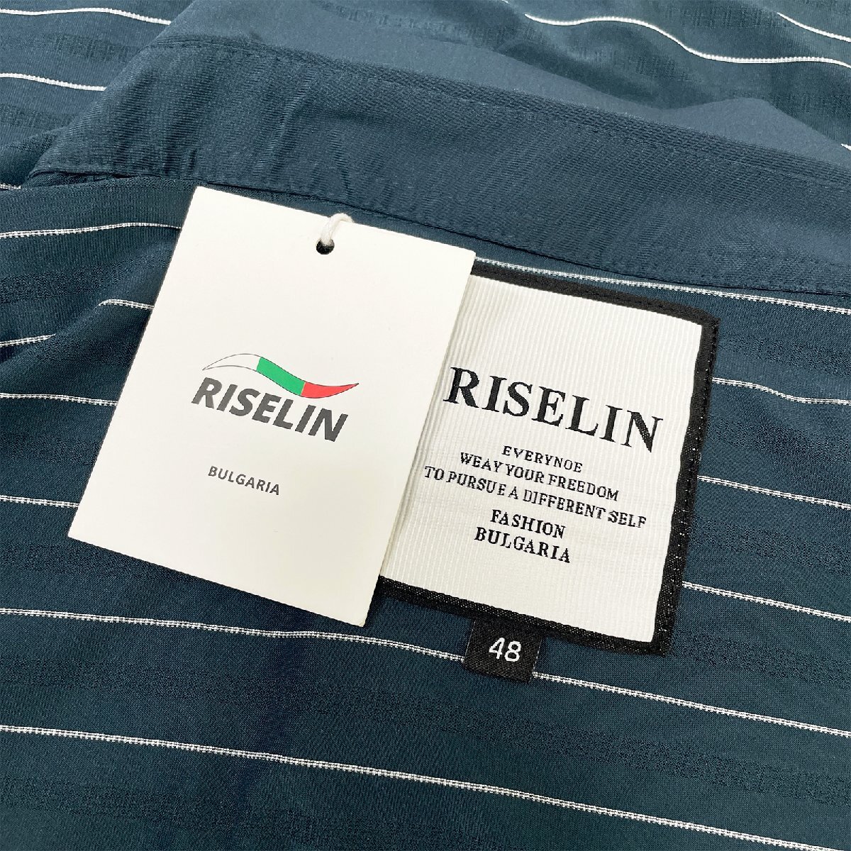 定番ヨーロッパ製※定価3万◆ブルガリア発※RISELIN ポロシャツ 高級シルク/綿混 通気 ソフト 薄手 洗練 ストライプ柄 ビジネス 通勤 2XL_画像10