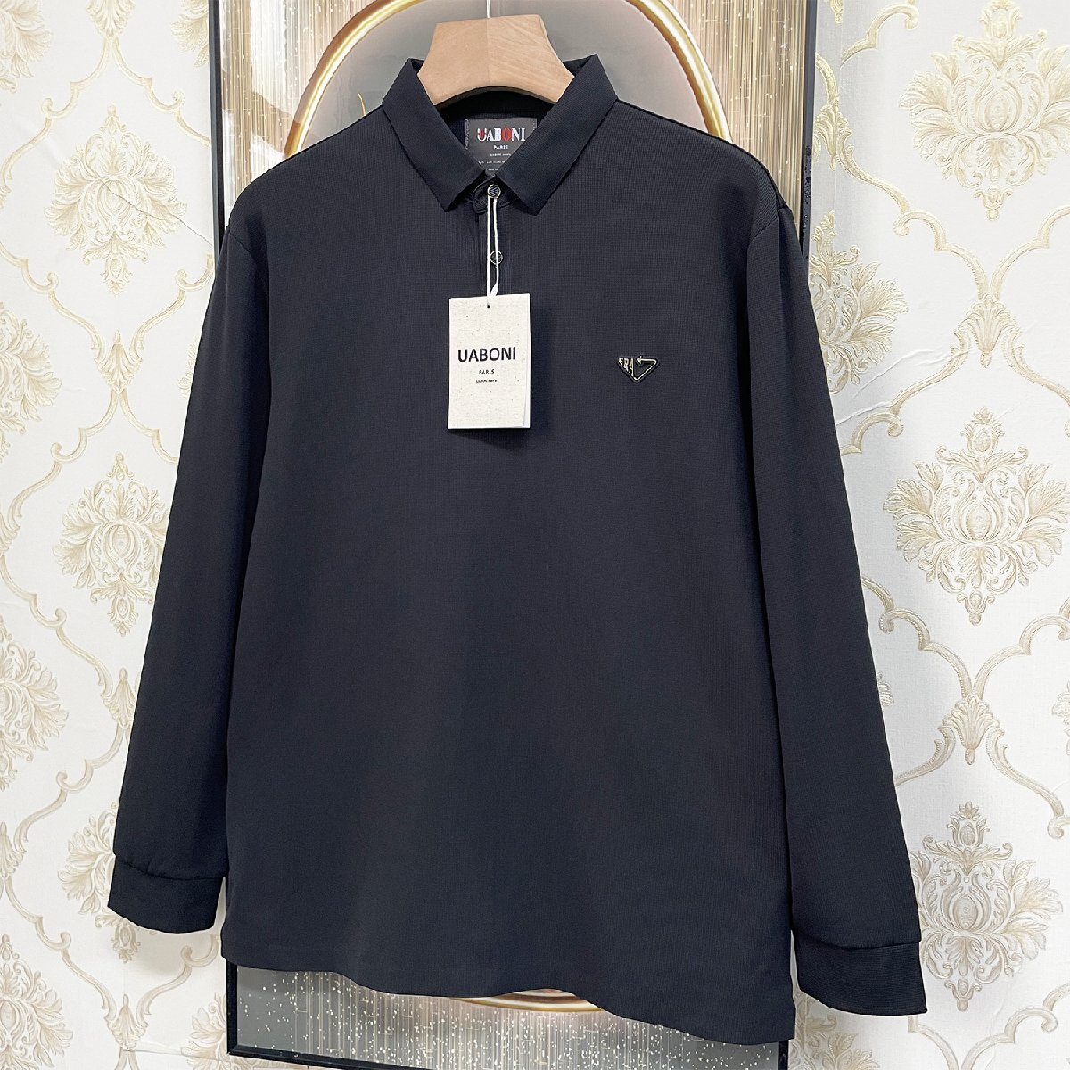 定番EU製＆定価4万◆UABONI*Paris*ポロシャツ*ユアボニ*パリ発◆上質 快適 ソフト POLO 吸汗速乾 無地 通勤 カジュアル 2XL/52サイズ_画像10