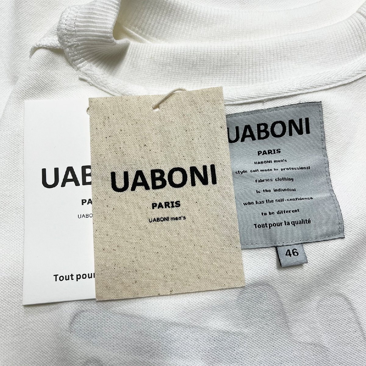 ★★定番EU製＆定価4万◆UABONI*Paris*トレーナー*ユアボニ*パリ発◆コットン100％ 春夏 シンプル プルオーバー パーカー XL/50サイズ_画像9