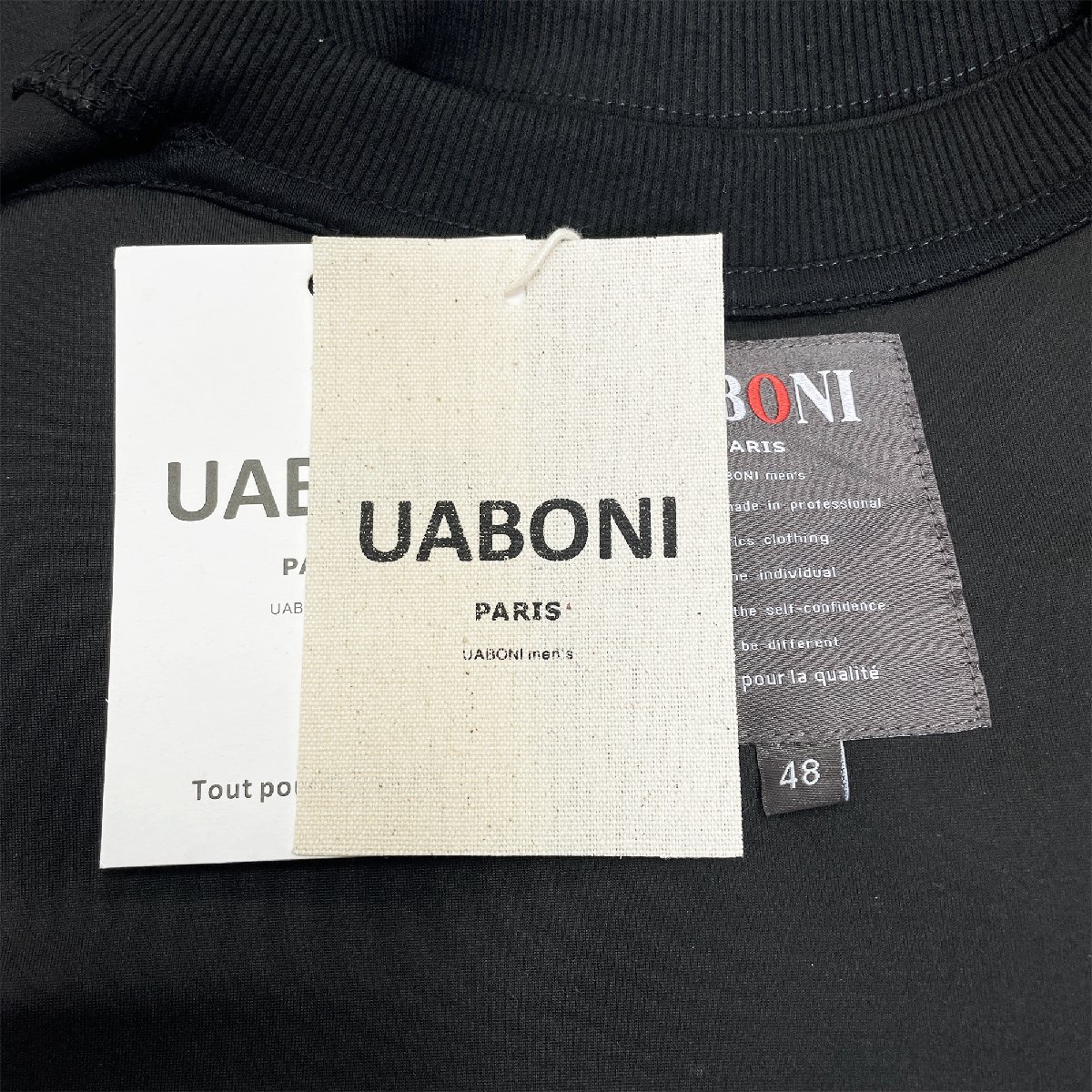  новый продукт EU производства & обычная цена 4 десять тысяч *UABONI*Paris* футболка *yuaboni* Париж departure * хлопок 100% сверху товар удобный Logo тренировочный casual стандартный M/46 размер 