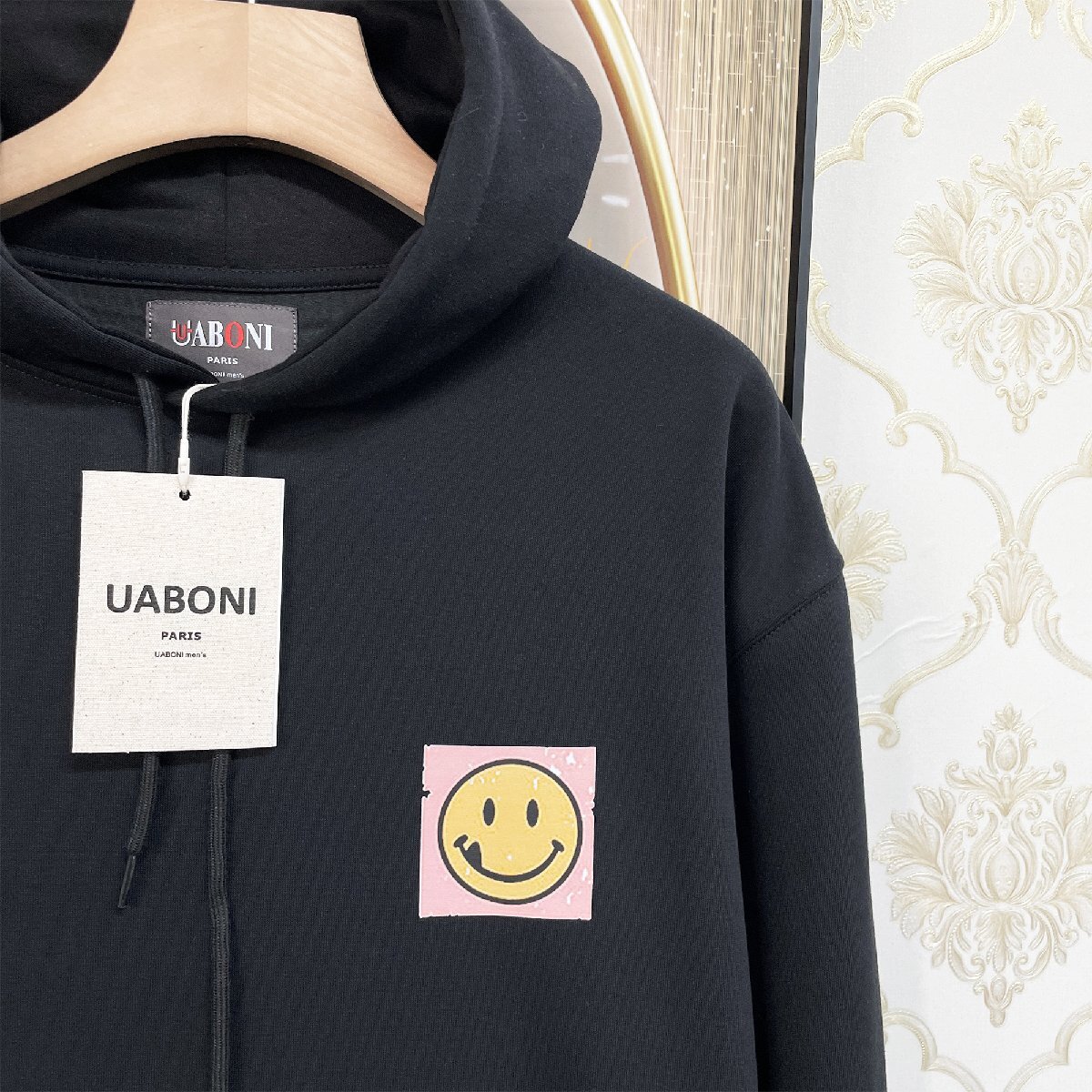 最高級EU製＆定価4万◆UABONI*Paris*パーカー*ユアボニ*パリ発◆コットン 柔らかい 個性 お洒落 笑顔 ユニセックス 春 スウェット XL/50_画像6