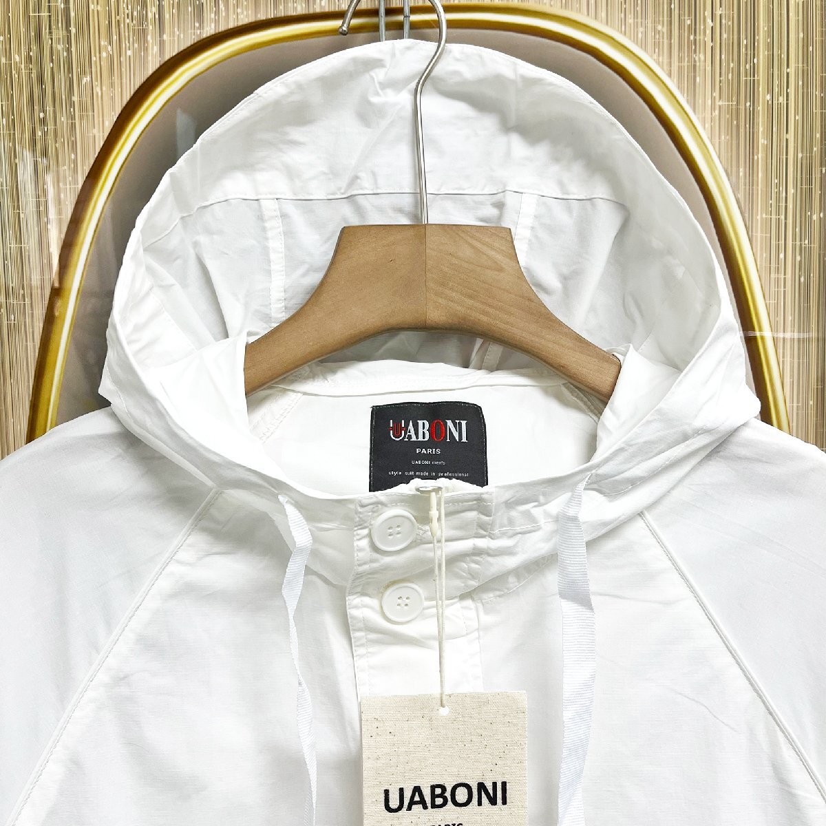 上級EU製＆定価4万◆UABONI*Paris*パーカー*ユアボニ*パリ発◆上質 吸汗速乾 薄手 ハーフシップ ビッグシルエット 洗練 ミニマル 外出 XL_画像3