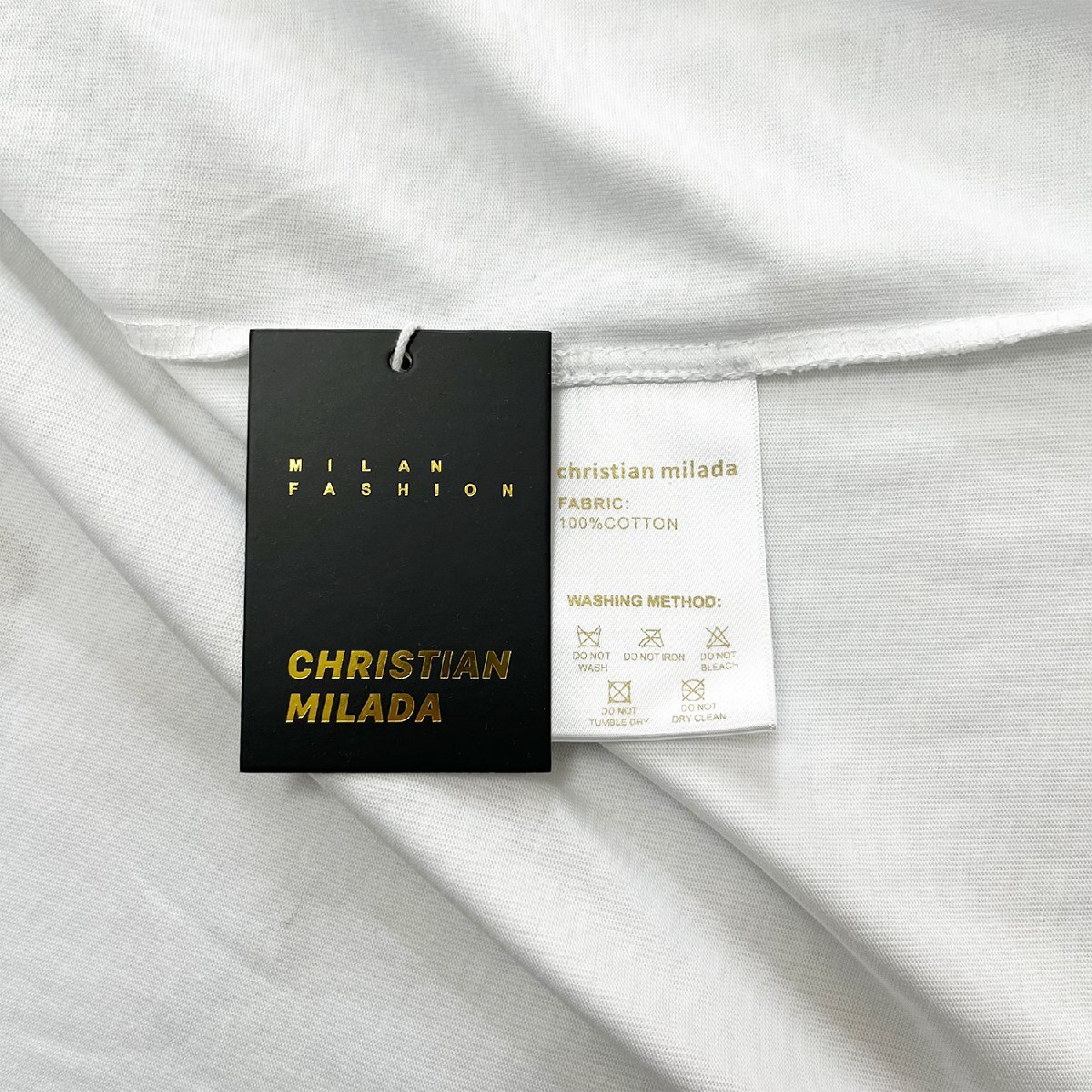 定価2万★christian milada・ミラノ発・半袖Tシャツ★綿100％ 薄手 通気吸汗 個性 ハート柄 ロゴ オシャレ カジュアル 普段着 夏 M/46_画像9