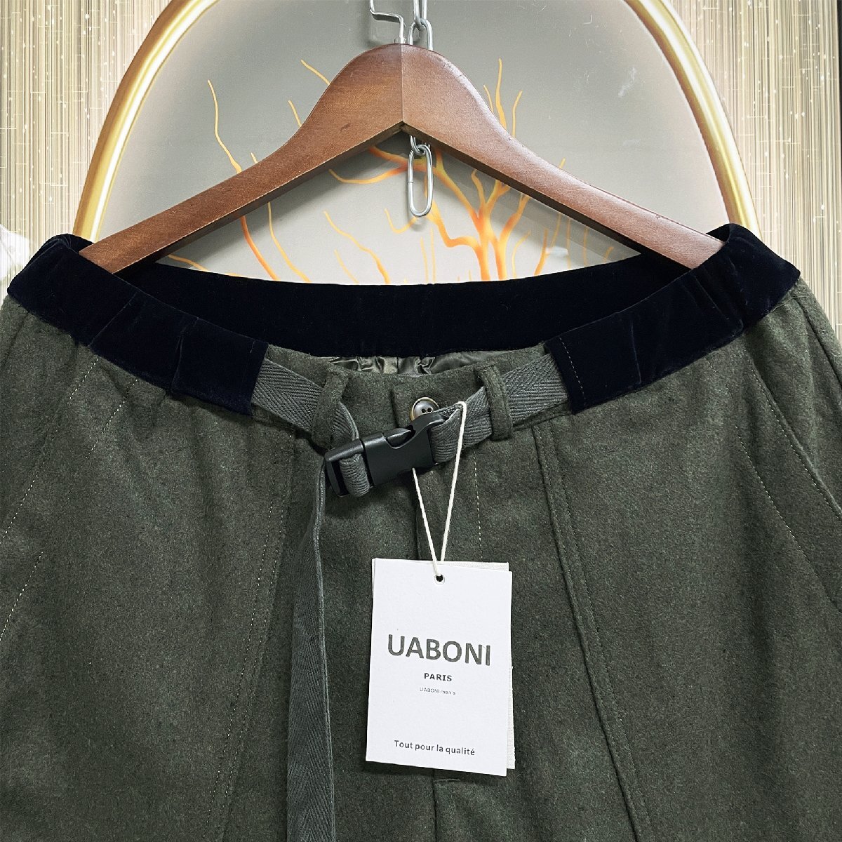 人気EU製＆定価5万◆UABONI*Paris*スラックス*ユアボニ*パリ発◆高品質カシミヤ ソフト 厚手 通気 ズボン ロングパンツ ボトムス 通勤 L_画像3