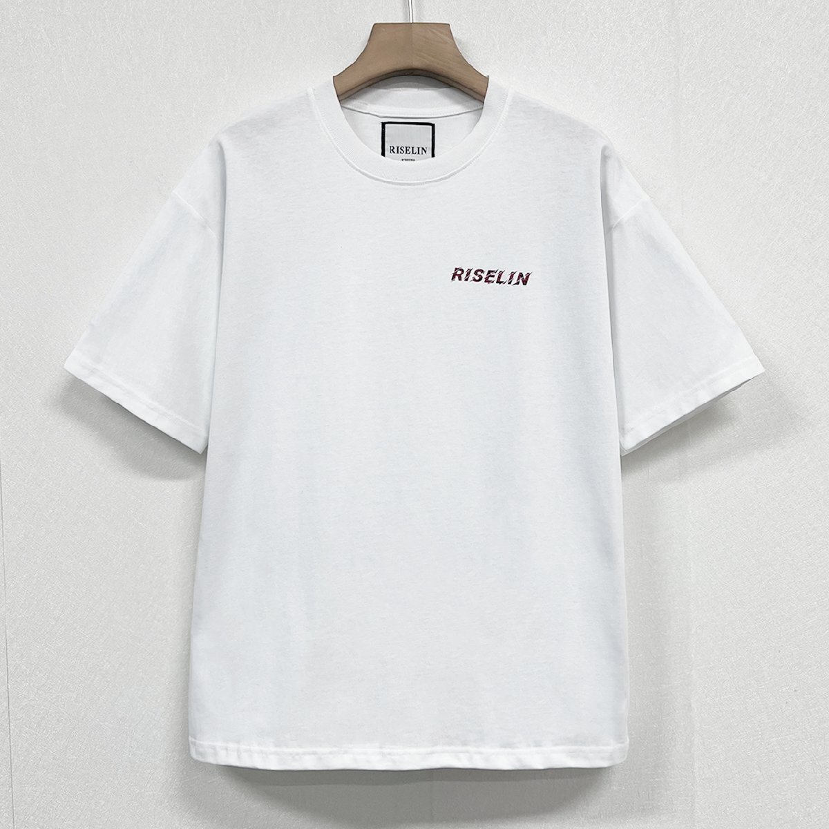 上品ヨーロッパ製※定価2万◆ブルガリア発※RISELIN 半袖Tシャツ 上質 薄手 通気 プリント 遊び心 トップス カットソー 個性 夏服 M/46_画像2