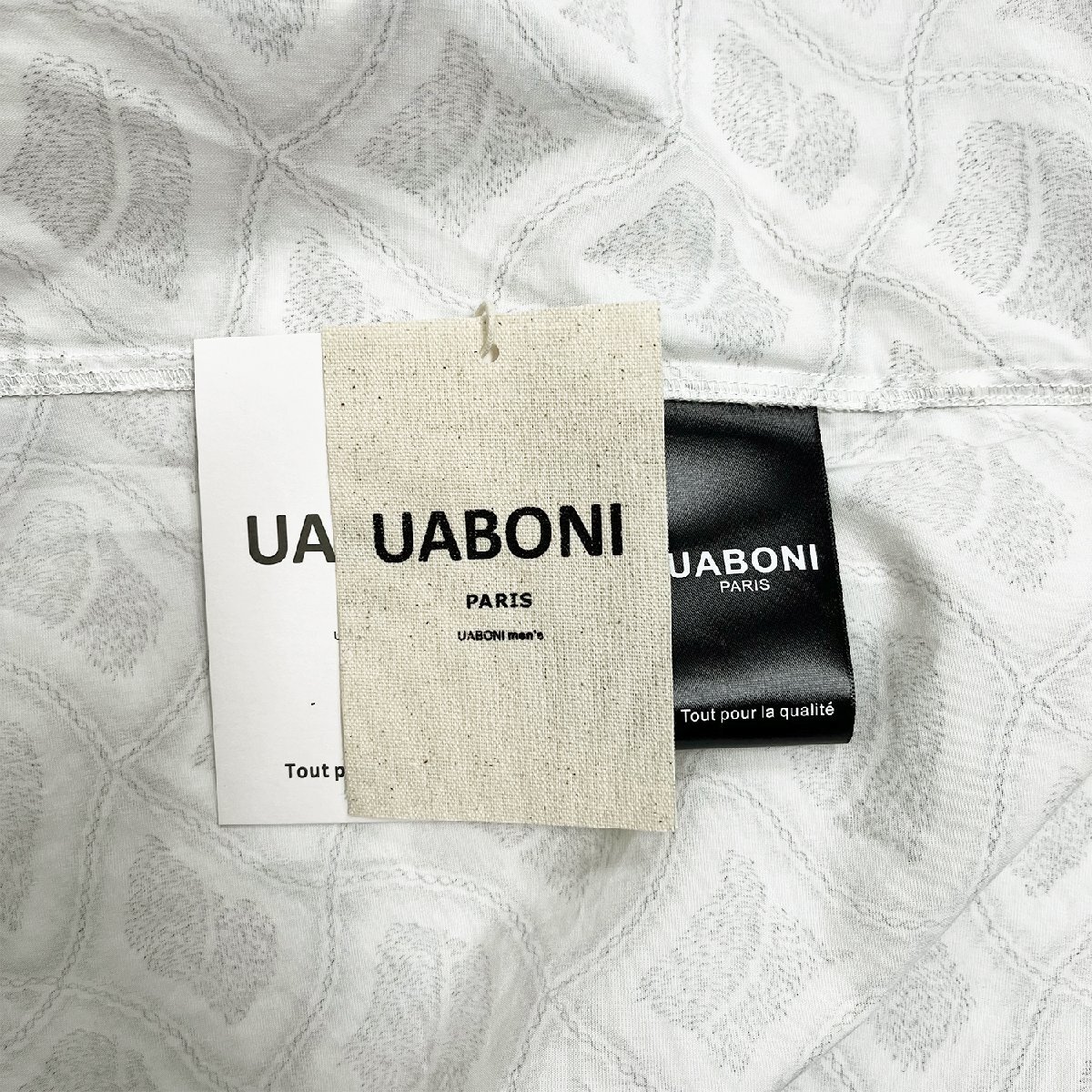 個性EU製＆定価2万◆UABONI*Paris*半袖シャツ*ユアボニ*パリ発◆コットン100％ 薄手 吸汗速乾 総柄 お洒落 トップス レジャー XL_画像9