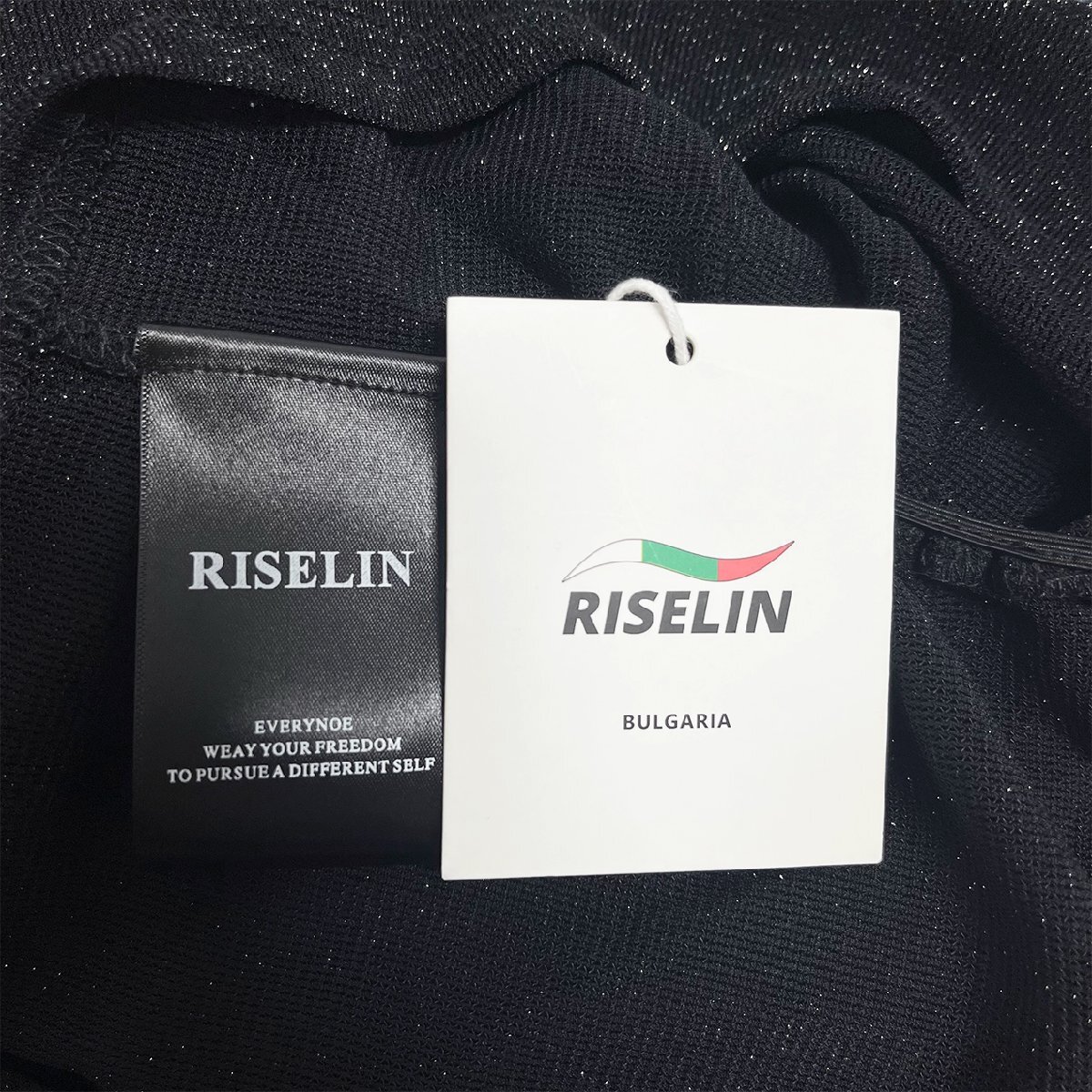 上級ヨーロッパ製※定価4万◆ブルガリア発※RISELIN トレーナー 薄手 キラキラ 透かし メッシュ 肩パッド付 着痩せ きれいめ レディース 48_画像10