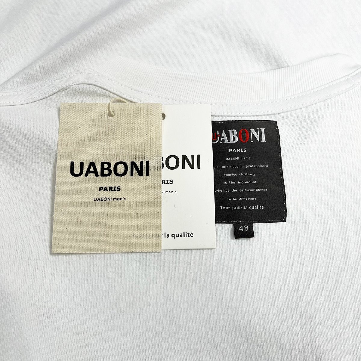 個性EU製＆定価2万◆UABONI*ユアボニ*半袖Tシャツ*フランス*パリ発◆高級 快適 ソフト クリスマス 半袖 スウェット カットソー XL/50サイズ_画像8