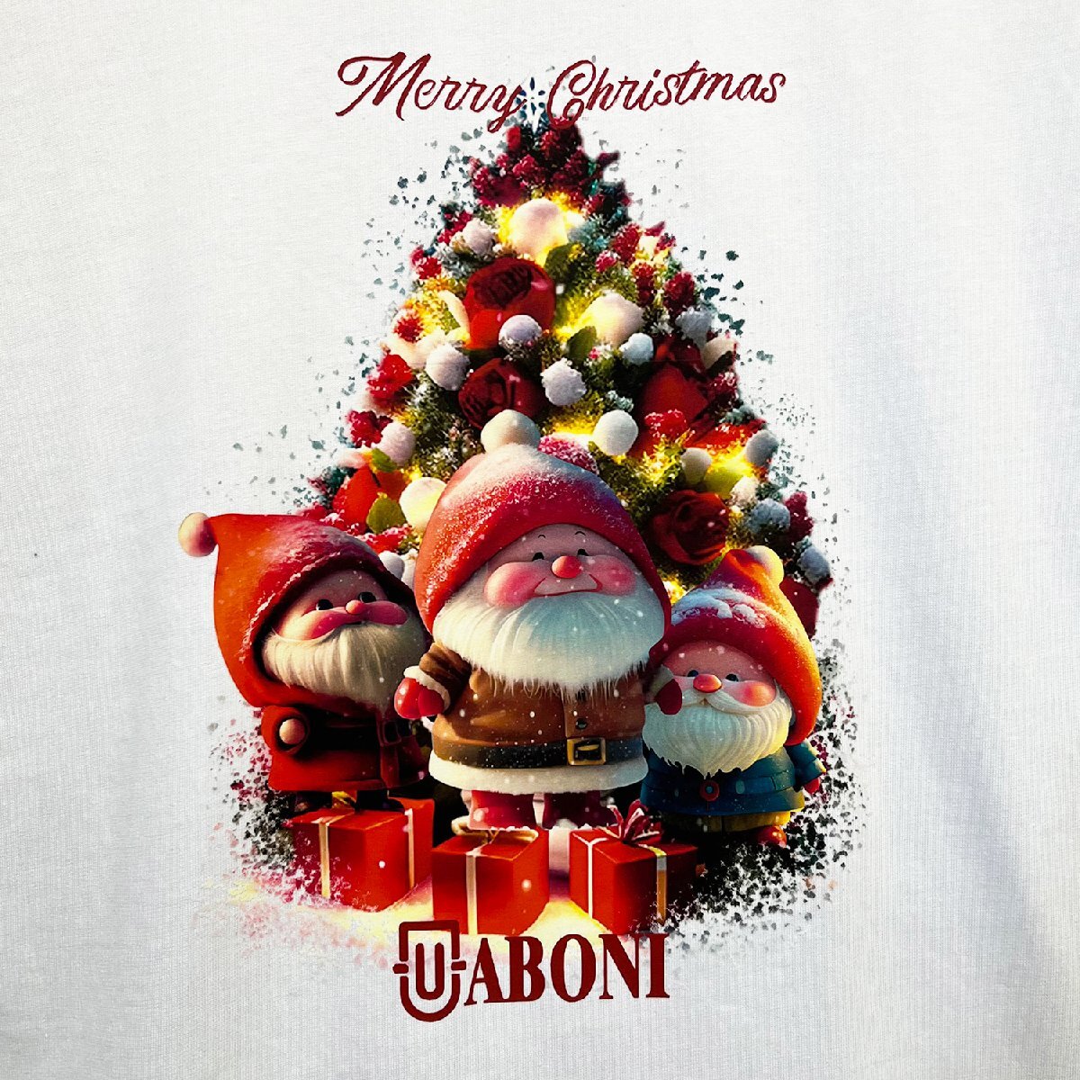 個性EU製＆定価2万◆UABONI*ユアボニ*半袖Tシャツ*フランス*パリ発◆高級 快適 ソフト クリスマス 半袖 スウェット カットソー XL/50サイズ_画像6