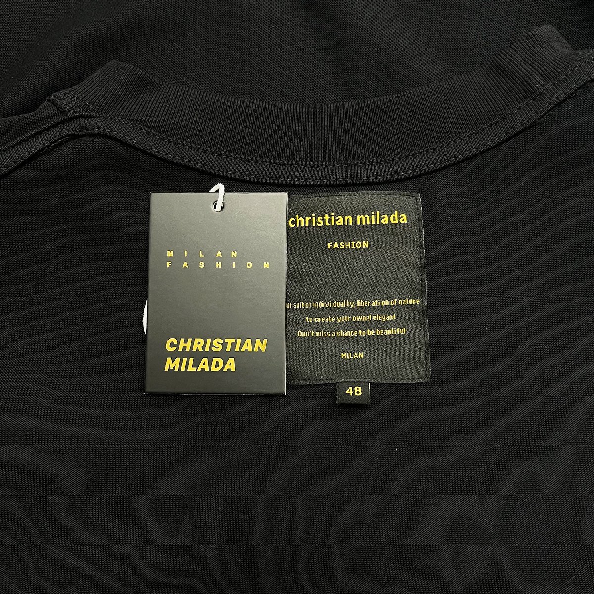 定価2万★christian milada・ミラノ発・半袖Tシャツ★コットン100％ 薄手 通気 爽やか 蝶柄 個性 カットソー ストリート 男女兼用 夏 XL/50の画像8