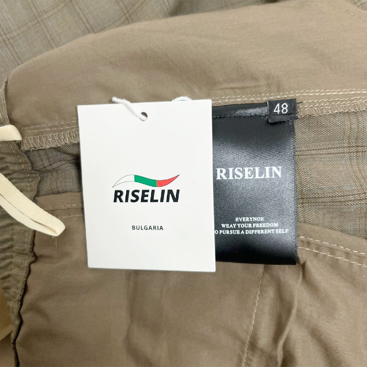 人気ヨーロッパ製※定価5万◆ブルガリア発※RISELIN スラックス 薄手 通気 ゆったり 快適 チェック柄 おしゃれ スーツパンツ 通勤通学 M_画像9