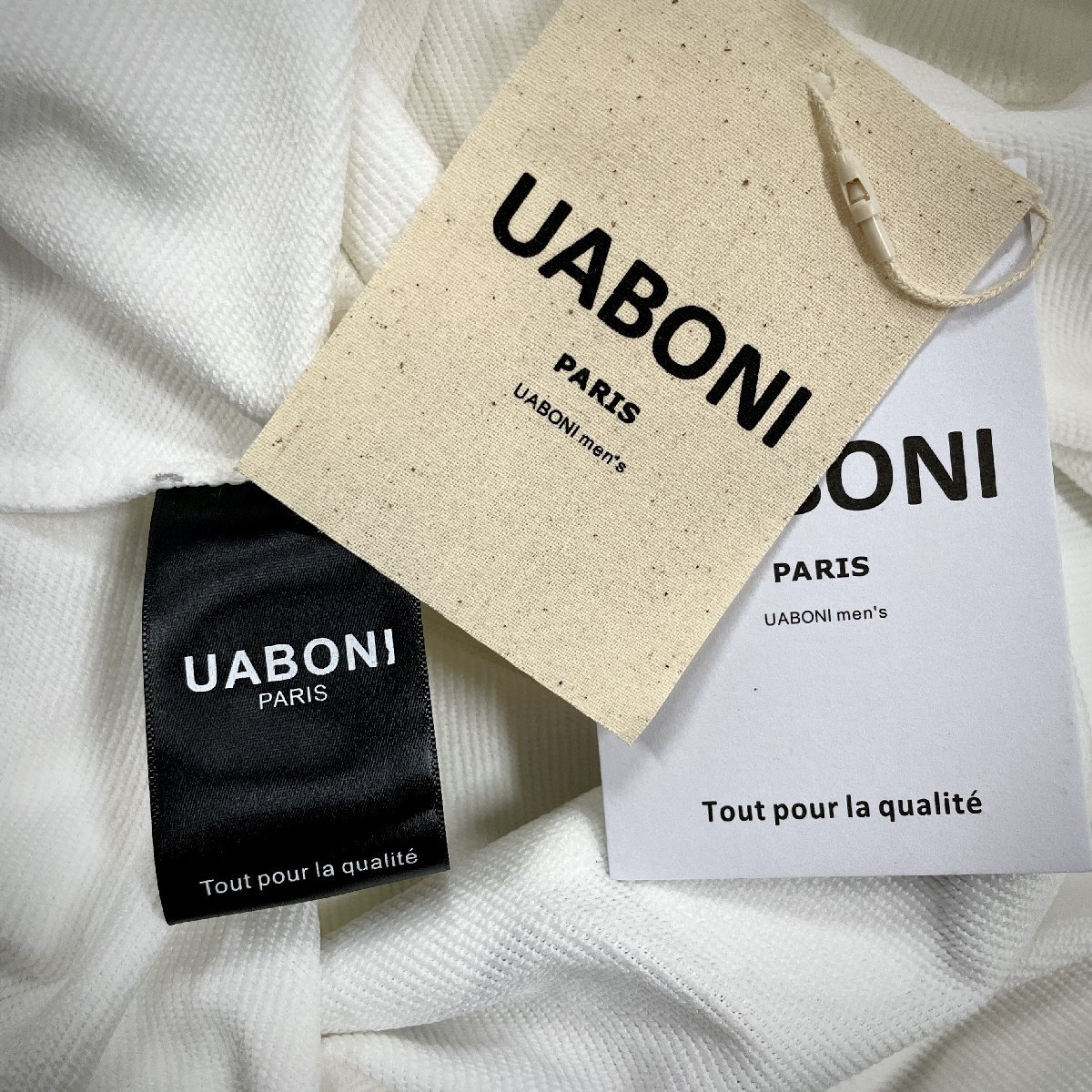 最高峰EU製＆定価4万◆UABONI*Paris*ユアボニ*トレーナー*フランス◆コットン 軽量 クマ クルーネック ホワイト レジャー スウェット L/48_画像7